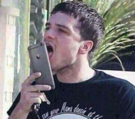 licking phone meme|licking the screen meme.